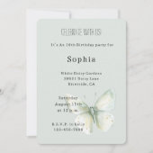 Mint Butterfly Birthday 招待状 (正面)