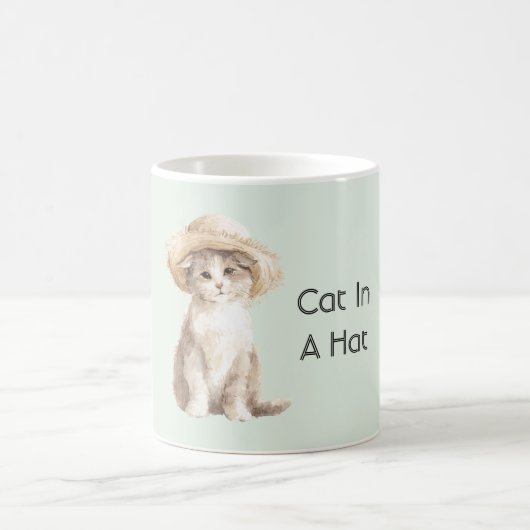 Mint Cat in a Hat   コーヒーマグカップ (中央)