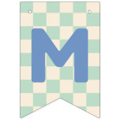 Mint Checkerboard Merry & Bright Bunting Banner バンティングフラッグ (第3の旗)