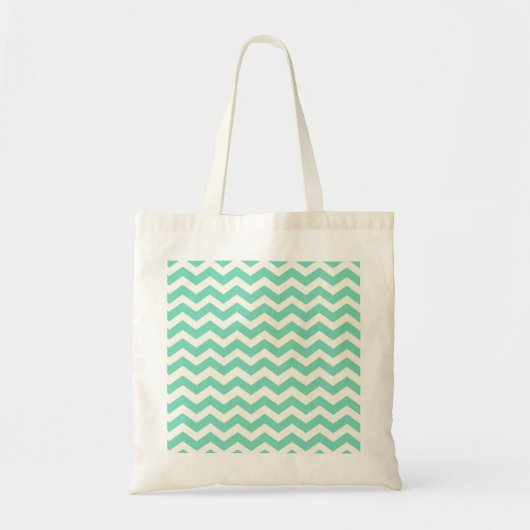 Mint Chevron Stripes Bag トートバッグ (正面)