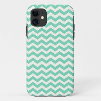 Mint Chevron Stripes iPhone 11 ケース