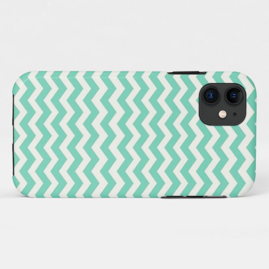 Mint Chevron Stripes Case-Mate iPhoneケース (裏面(横))