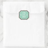 Mint & Chocolate Brown Bundle of Joy Baby Shower ラウンドシール (バッグ)