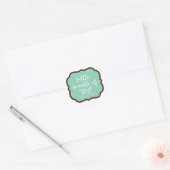 Mint & Chocolate Brown Bundle of Joy Baby Shower ラウンドシール (封筒)