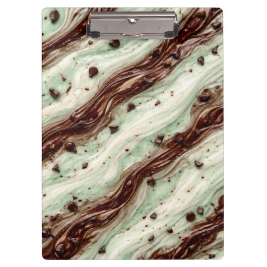 Mint Chocolate Chip Milkshake Marble Design クリップボード (正面)
