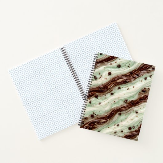 Mint Chocolate Chip Milkshake Marble Design ノートブック (内部)