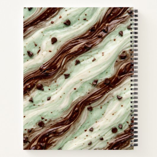 Mint Chocolate Chip Milkshake Marble Design ノートブック (裏面)