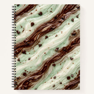 Mint Chocolate Chip Milkshake Marble Design ノートブック