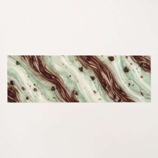Mint Chocolate Chip Milkshake Marble Design ヨガマット (裏面(横))