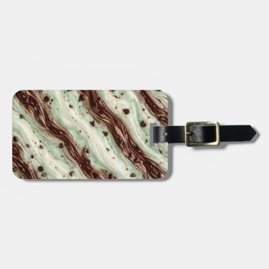 Mint Chocolate Chip Milkshake Marble Design ラゲッジタグ (正面横)