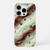 Mint Chocolate Chip Milkshake Marble Design iPhoneケース (裏面)