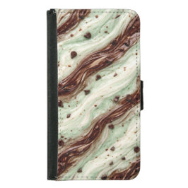 Mint Chocolate Chip Milkshake Marble Design Galaxy S5 ウォレットケース