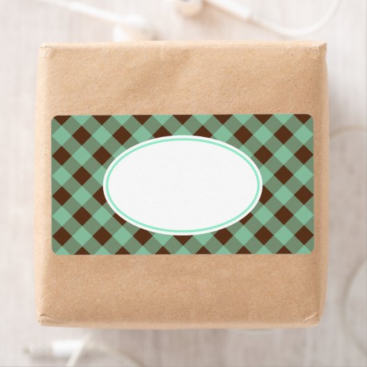 Mint Chocolate Gingham Labels ラベル (インサイチュ)