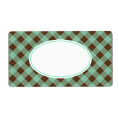 Mint Chocolate Gingham Labels ラベル (正面)