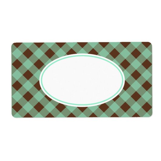 Mint Chocolate Gingham Labels ラベル (正面)