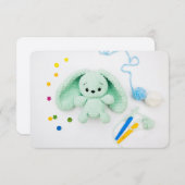 Mint Crochet Bunny – Cozy Yarn Aesthetic エンクロージャーカード (正面/裏面)