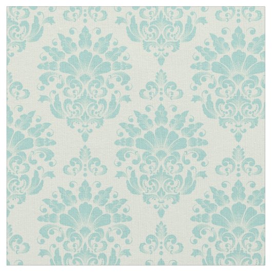Mint Damask ファブリック (クローズアップ)