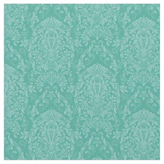 Mint Damask ファブリック (クローズアップ)