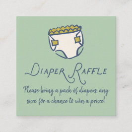 Mint Doodle Baby Shower Diaper Diaper Raffle エンクロージャーカード