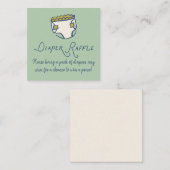 Mint Doodle Baby Shower Diaper Diaper Raffle エンクロージャーカード (正面/裏面)