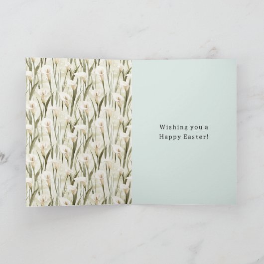 Mint Easter Bunny Calla Lilies Butterflies カード (内部)