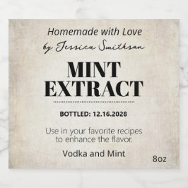 Mint Extract Modern Label Sticker ZEX_001c スパークリングワインラベル