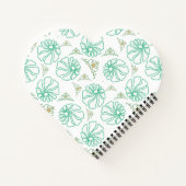 Mint Floral Calm Spiral Notebook ノートブック (裏面)