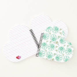 Mint Floral Calm Spiral Notebook ノートブック