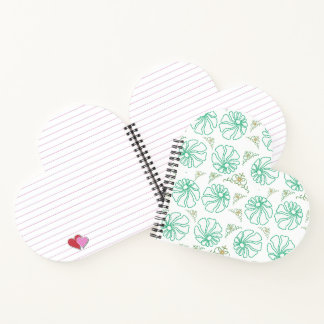 Mint Floral Calm Spiral Notebook ノートブック