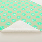 Mint Floral Pattern シェルパブランケット (3/4)