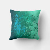 Mint Flurry Abstract Spatter Art クッション (裏面)