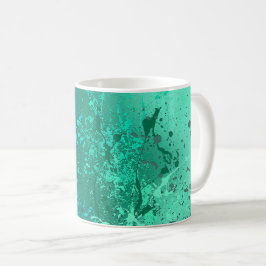 Mint Flurry Abstract Spatter Art コーヒーマグカップ