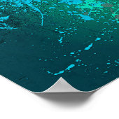 Mint Flurry Abstract Spatter Art ポスター (角)