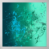 Mint Flurry Abstract Spatter Art ポスター (正面)