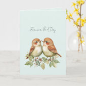 Mint Forever Love Birds カード (黄色い花)