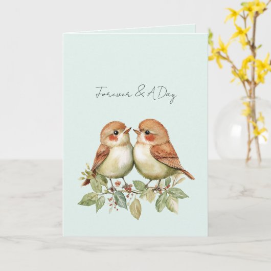 Mint Forever Love Birds カード (黄色い花)