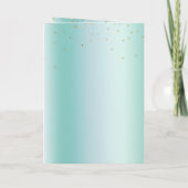 Mint Fox Bunny Love Glitter Sweetheart Christmas カード (裏面)