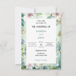 Mint Garden Elegance Wedding Invitation 招待状