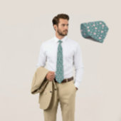 Mint Geo Hexagon & Charcoal Triangle Tie ネクタイ