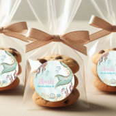 Mint Glitter Mermaid tail Thank You ラウンドシール