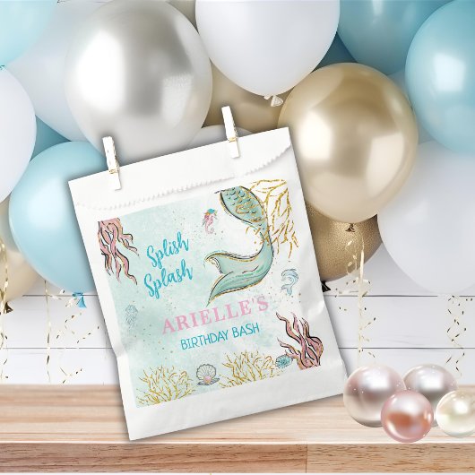 Mint Glitter Mermaid tail under the sea  フェイバーバッグ