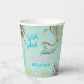 Mint Glitter Mermaid tail under the sea  紙コップ (正面)