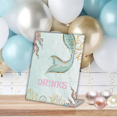 Mint Glitter Mermaid tail under the sea Drinks 台座サイン