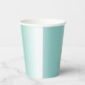 Mint Gold Inspirational Christmas Tree Peace Joy 紙コップ (右)