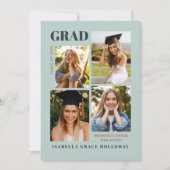 Mint Grad Announcement With Photos 招待状 (正面)