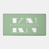 Mint Green書道スクリプト名 デスクマット (正面)