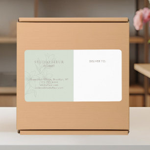 Mint Green シンプルモダン フローリスト 梱包ラベル ラベル
