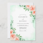 Mint Green Airy Spring Wedding 招待状 (正面)