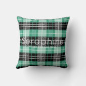 Mint Green and Black Plaid | オリジナル ドリーミータルタン クッション (裏面)