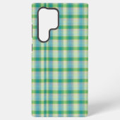 Mint Green and Blue Plaid Phone Case Samsung Galaxyケース (裏面)